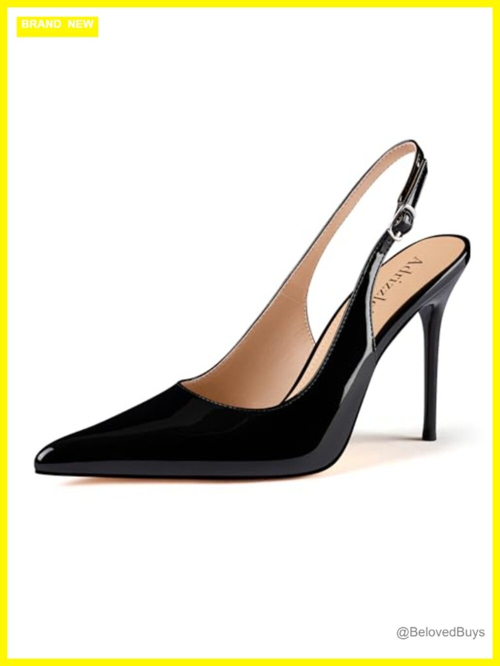 Women's Slingback Stiletto Heels Pointed Toe Pumps Manmade Patent